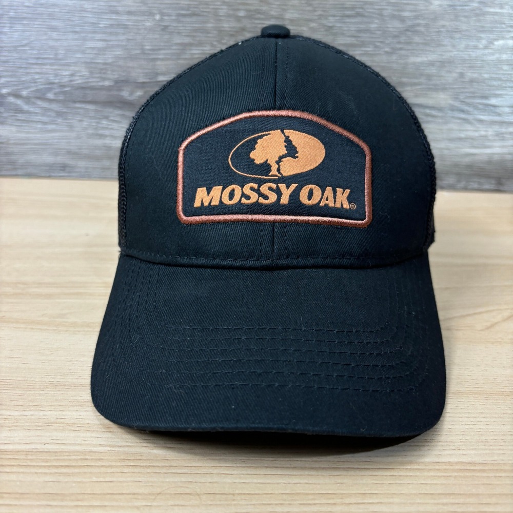 Mossy Oak Hat Cap Snap Back Black‎ Hunting Outdoors